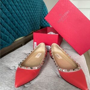 Valentino Garavani Red Rockstud Flats